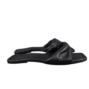 BOG Collective Shoes Women 11 Sandal Slip On Flat Twist Strap Leather Boho Black